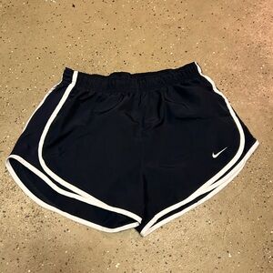 White and Navy Nike Dri-fit Athletic Shorts